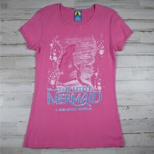 Disney Little Mermaid Broadway Musical short sleeve pink t-shirt size small Y2K